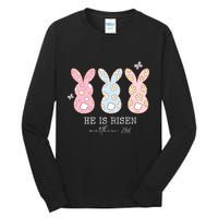 He Is Risen Matthew 28:6 Bunny Easter Sunday Tall Long Sleeve T-Shirt