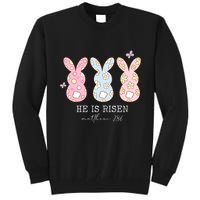 He Is Risen Matthew 28:6 Bunny Easter Sunday Tall Sweatshirt
