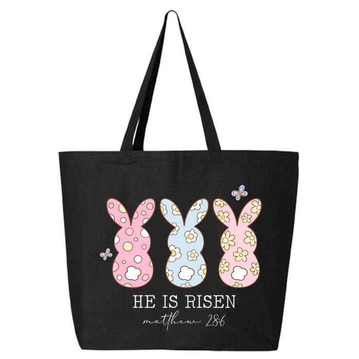 He Is Risen Matthew 28:6 Bunny Easter Sunday 25L Jumbo Tote