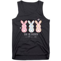 He Is Risen Matthew 28:6 Bunny Easter Sunday Tank Top