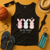 He Is Risen Matthew 28:6 Bunny Easter Sunday Tank Top