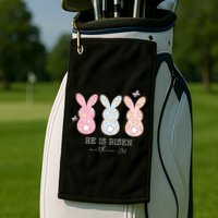 He Is Risen Matthew 28:6 Bunny Easter Sunday Golf Towel