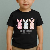 He Is Risen Matthew 28:6 Bunny Easter Sunday Toddler T-Shirt