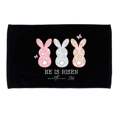 He Is Risen Matthew 28:6 Bunny Easter Sunday Microfiber Hand Towel