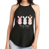 He Is Risen Matthew 28:6 Bunny Easter Sunday Women's Perfect Tri Rocker Tank