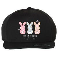 He Is Risen Matthew 28:6 Bunny Easter Sunday Wool Snapback Cap