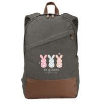He Is Risen Matthew 28:6 Bunny Easter Sunday Cotton Canvas Backpack