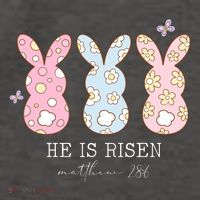 He Is Risen Matthew 28:6 Bunny Easter Sunday Vector Backpack