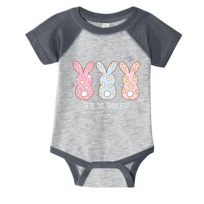 He Is Risen Matthew 28:6 Bunny Easter Sunday Infant Baby Jersey Bodysuit