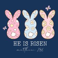 He Is Risen Matthew 28:6 Bunny Easter Sunday Infant Baby Jersey Bodysuit