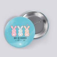 He Is Risen Matthew 28:6 Bunny Easter Sunday Button