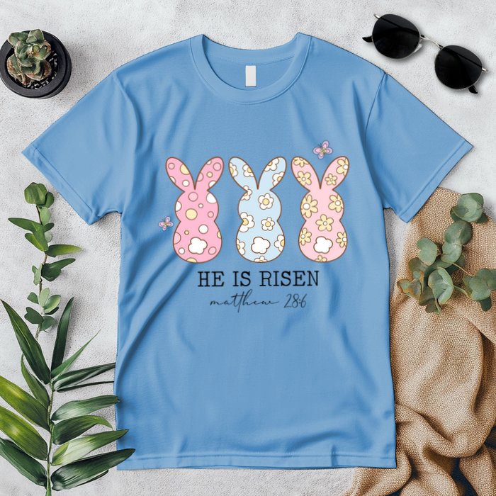 He Is Risen Matthew 28:6 Bunny Easter Sunday Premium T-Shirt