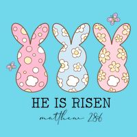 He Is Risen Matthew 28:6 Bunny Easter Sunday Premium T-Shirt
