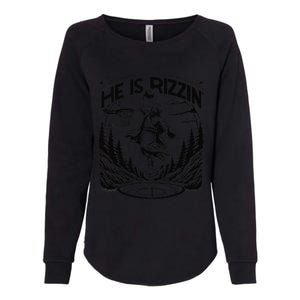 He Is Rizzin Funny Basketball Christian Religious Gift Womens California Wash Sweatshirt