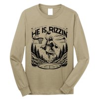 He Is Rizzin Funny Basketball Christian Religious Gift Long Sleeve Shirt