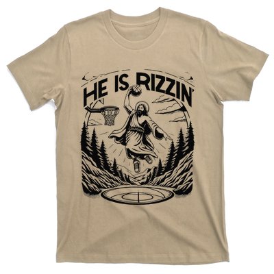 He Is Rizzin Funny Basketball Christian Religious Gift T-Shirt