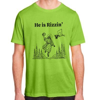 He Is Rizzin Funny Basketball Retro Christian Religious Adult ChromaSoft Performance T-Shirt