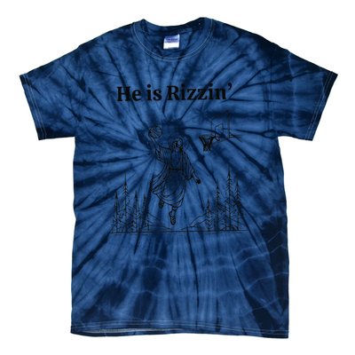 He Is Rizzin Funny Basketball Retro Christian Religious Tie-Dye T-Shirt