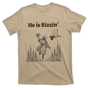 He Is Rizzin Funny Basketball Retro Christian Religious T-Shirt