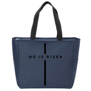 He Is Risen Cross Jesus Easter Day Christians Zip Tote Bag