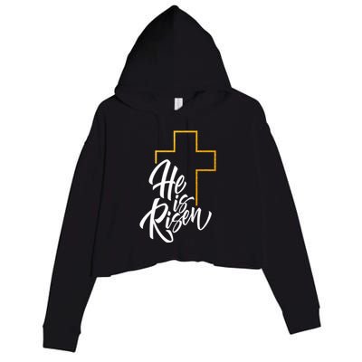 He Is Risen Easter Sunday Crop Fleece Hoodie