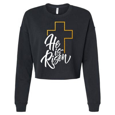 He Is Risen Easter Sunday Cropped Pullover Crew