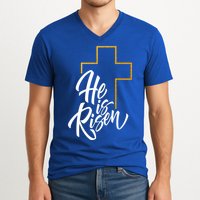He Is Risen Easter Sunday V-Neck T-Shirt