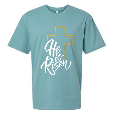 He Is Risen Easter Sunday Sueded Cloud Jersey T-Shirt