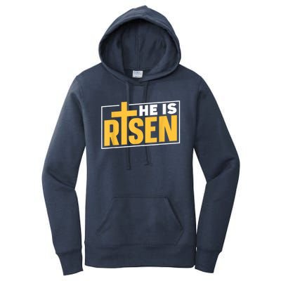 He Is Risen Sayings Bunny Egg Happy Easter Women's Pullover Hoodie