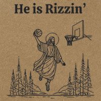 He Is Rizzin Basketball Jesus Funny Easter Christian Cotton Canvas Backpack