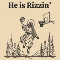 He Is Rizzin Basketball Jesus Funny Easter Christian Drawstring Bag