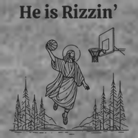 He Is Rizzin Basketball Jesus Funny Easter Christian Tall Sweatshirt