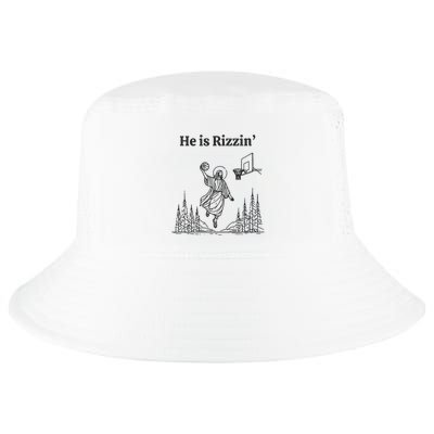 He Is Rizzin Basketball Jesus Funny Easter Christian Cool Comfort Performance Bucket Hat