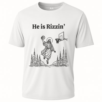 He Is Rizzin Basketball Jesus Funny Easter Christian Performance Shirt