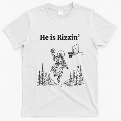 He Is Rizzin Basketball Jesus Funny Easter Christian T-Shirt