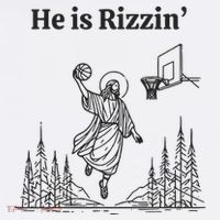 He Is Rizzin Basketball Jesus Funny Easter Christian Flatbill Hat