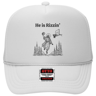 He Is Rizzin Basketball Jesus Funny Easter Christian Trucker Hat