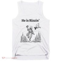 He Is Rizzin Basketball Jesus Funny Easter Christian Tank Top