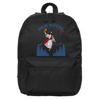 He Is Rizzin Jesus Basketball Easter Religious 16 in Basic Backpack