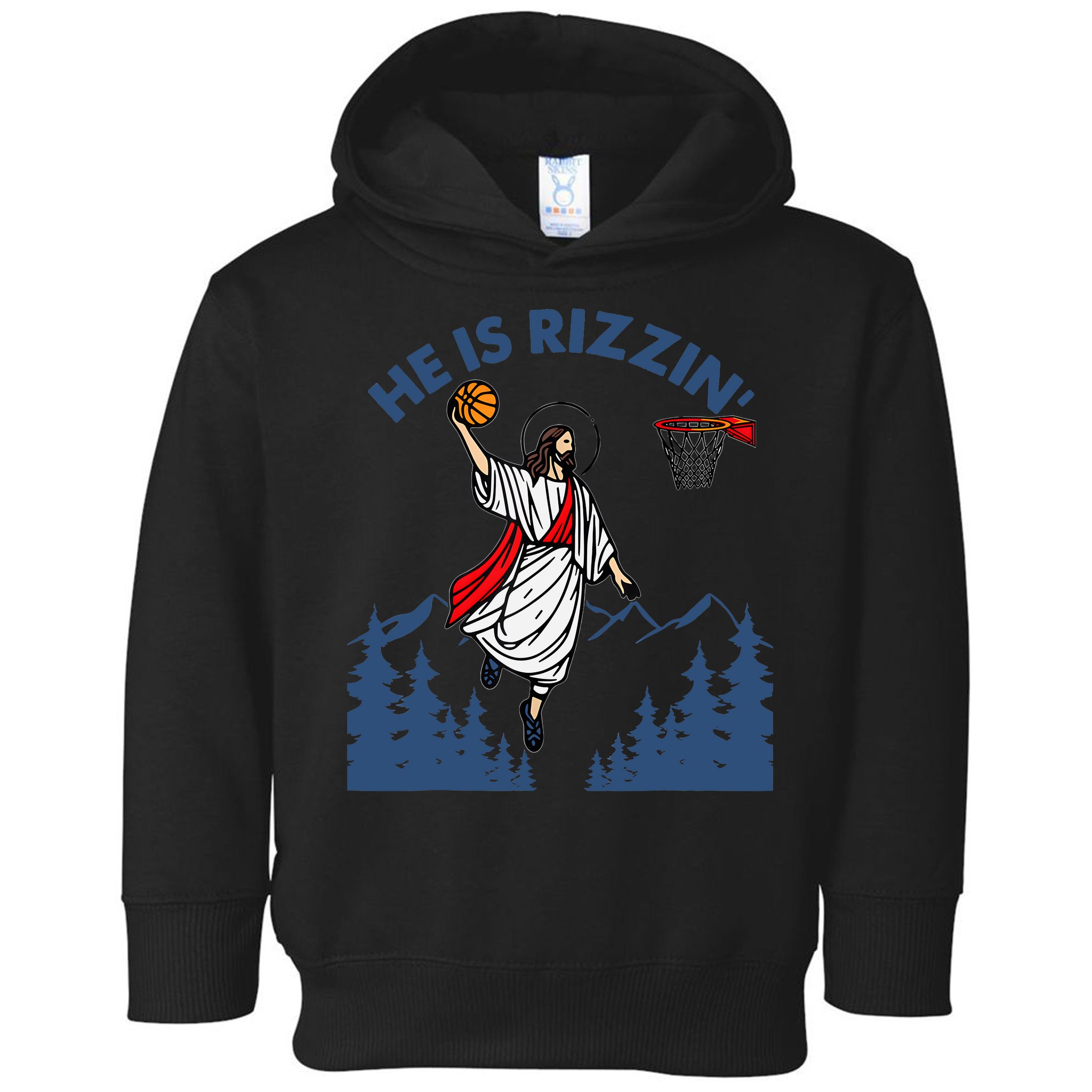 He Is Rizzin Jesus Basketball Easter Religious Toddler Hoodie