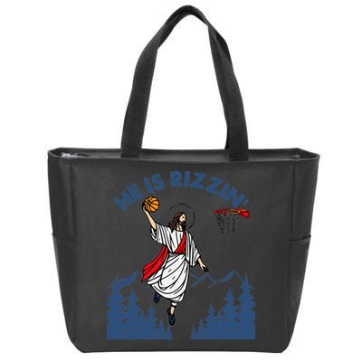 He Is Rizzin Jesus Basketball Easter Religious Zip Tote Bag