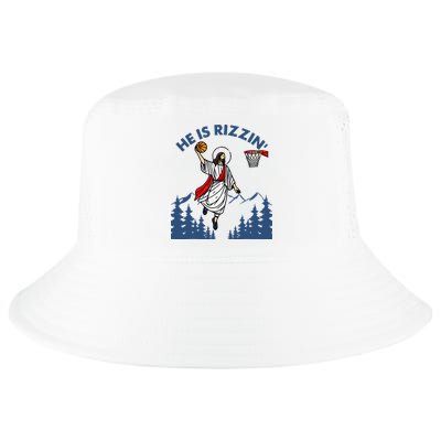 He Is Rizzin Jesus Basketball Easter Religious Cool Comfort Performance Bucket Hat
