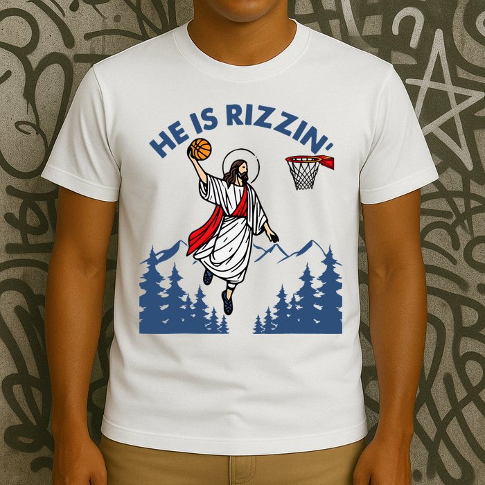 He Is Rizzin Jesus Basketball Easter Religious T-Shirt