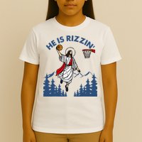 He Is Rizzin Jesus Basketball Easter Religious T-Shirt