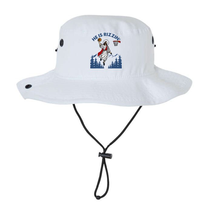 He Is Rizzin Jesus Basketball Easter Religious Bucket Hat