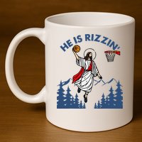 He Is Rizzin Jesus Basketball Easter Religious 11oz C Handle Ceramic Mug