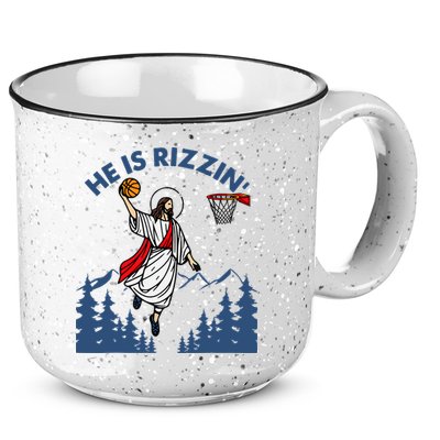 He Is Rizzin Jesus Basketball Easter Religious 15oz Campfire Ceramic Mug