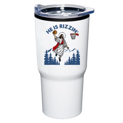 He Is Rizzin Jesus Basketball Easter Religious Tumbler