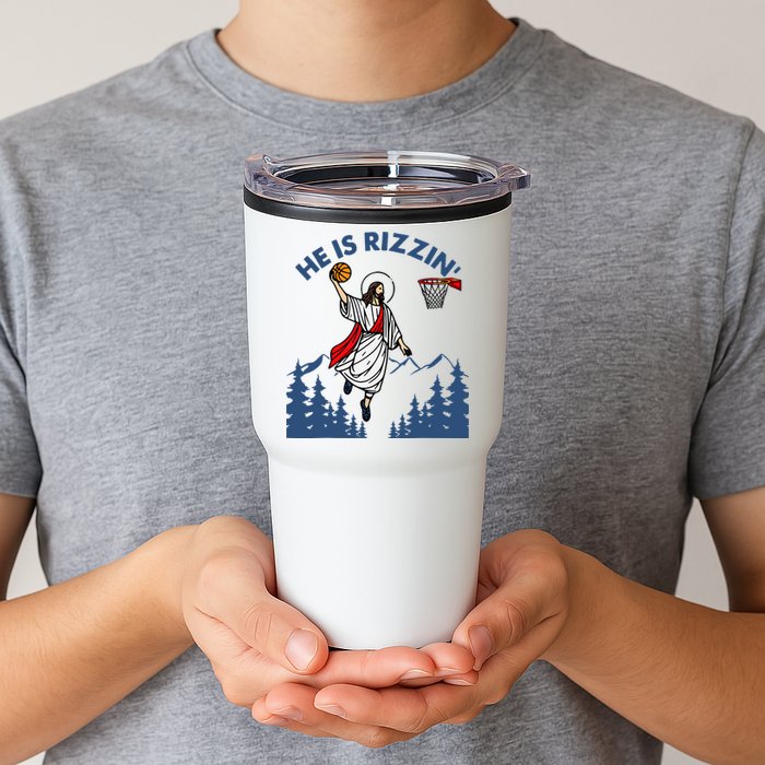 He Is Rizzin Jesus Basketball Easter Religious Tumbler