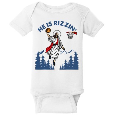 He Is Rizzin Jesus Basketball Easter Religious Baby Bodysuit